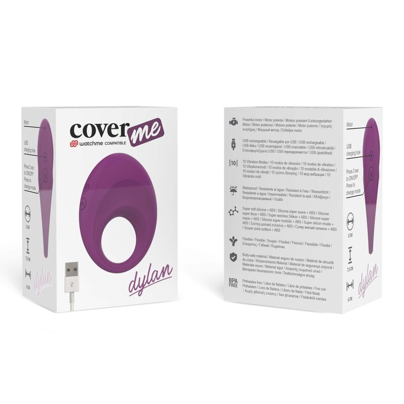 COVERME - BAGUE RECHARGEABLE DYLAN COMPATIBLE AVEC LA TECHNOLOGIE SANS FIL WATCHME - Sensualia