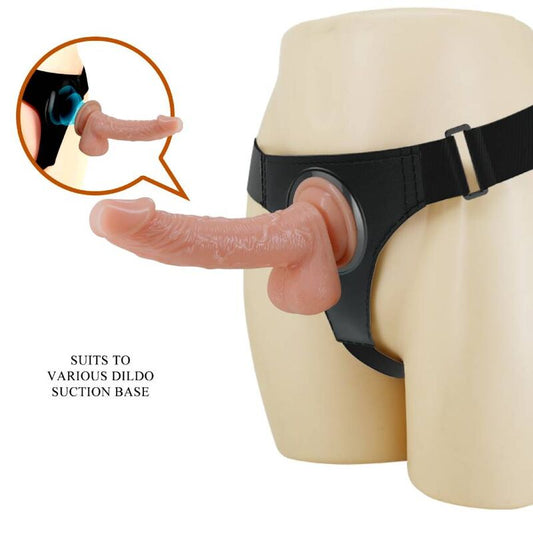 PRETTY LOVE - SLIP HARNAIS HARNAIS UNIVERSEL AVEC GODE KEVIN 19 CM NATUREL - Sensualia