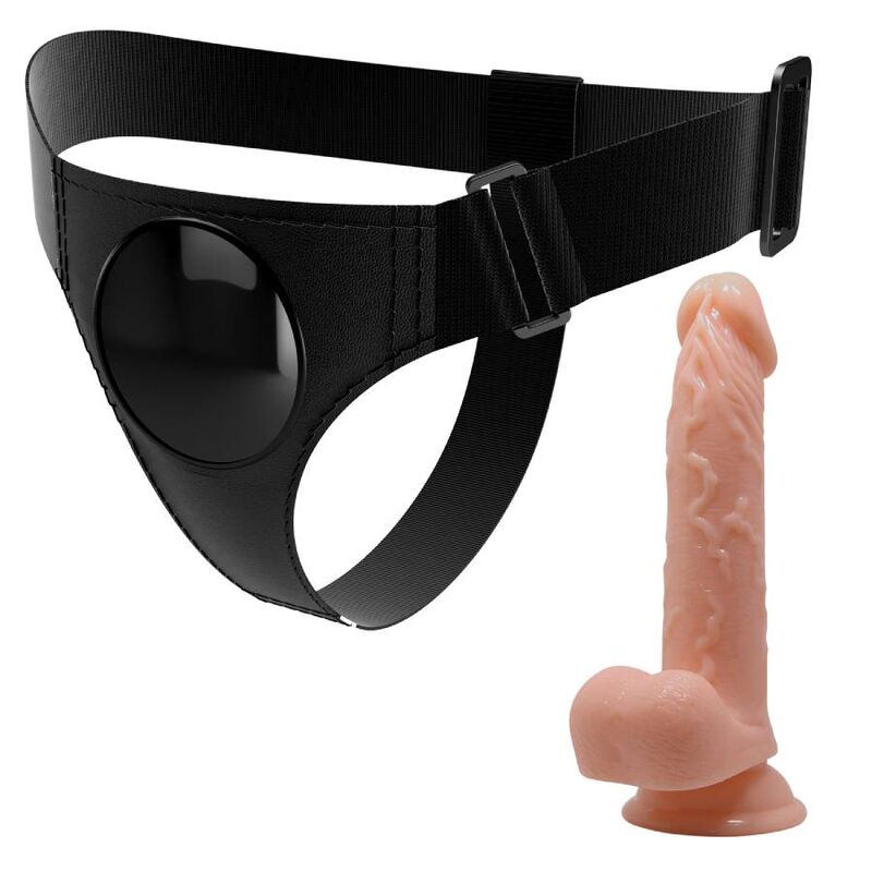 PRETTY LOVE - SLIP HARNAIS HARNAIS UNIVERSEL AVEC GODE KEVIN 19 CM NATUREL - Sensualia