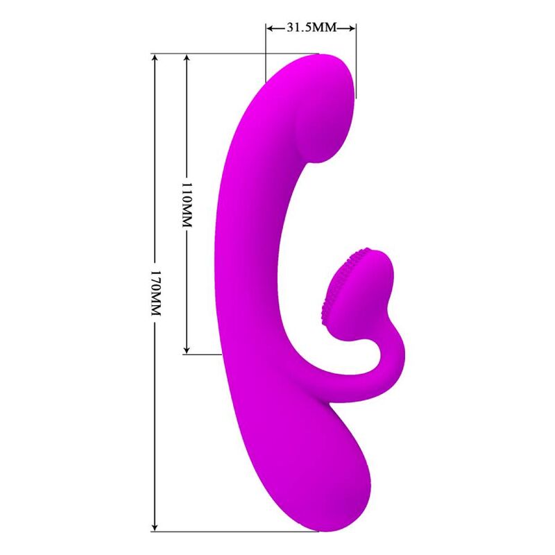 PRETTY LOVE - VIBRATEUR SINCERE ET VENTOUSE DE CLITORIS SILICONE VIOLET - Sensualia