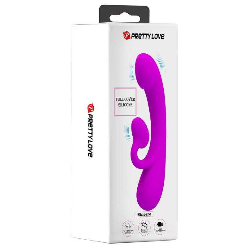 PRETTY LOVE - VIBRATEUR SINCERE ET VENTOUSE DE CLITORIS SILICONE VIOLET - Sensualia