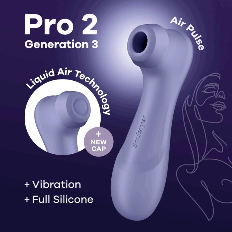 SATISFYER - PRO 2 GENERACIÓN 3 LIQUID AIR TECHNOLOGY GRANATE - Sensualia