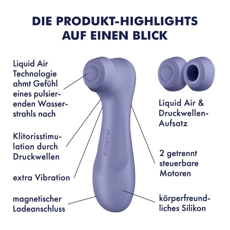 SATISFYER - PRO 2 GENERACIÓN 3 LIQUID AIR TECHNOLOGY GRANATE - Sensualia