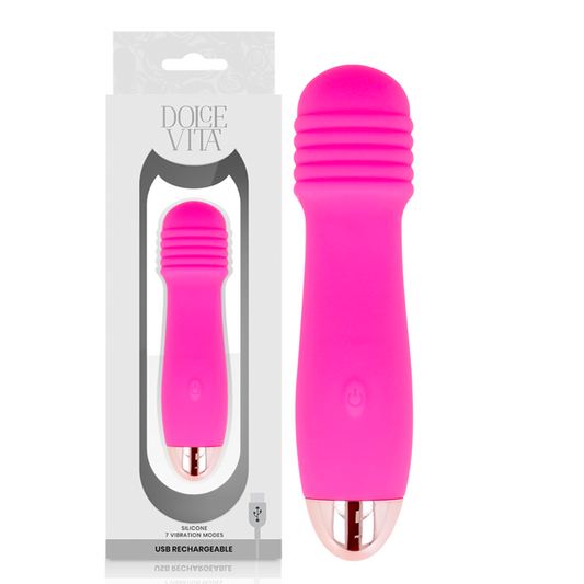 DOLCE VITA - VIBRATEUR RECHARGEABLE TROIS ROSE 7 VITESSES - Sensualia