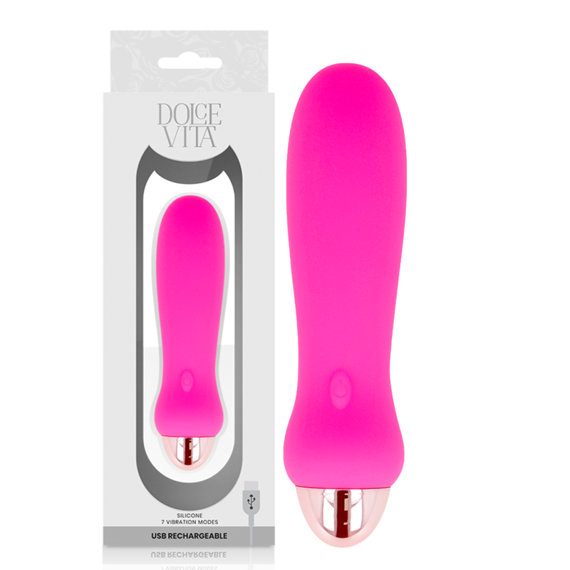 DOLCE VITA - VIBRATEUR RECHARGEABLE CINQ ROSE 7 VITESSES - Sensualia