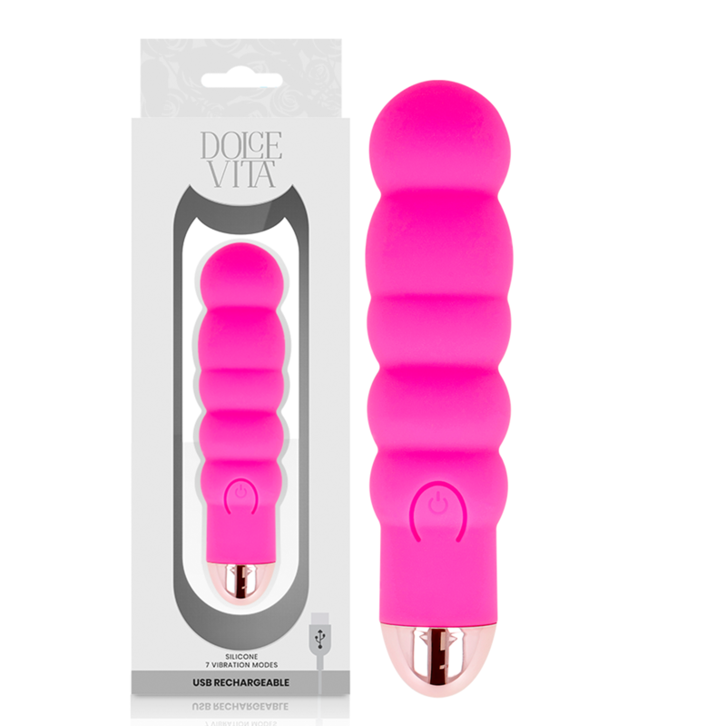 DOLCE VITA - VIBRATEUR RECHARGEABLE SIX ROSE 7 VITESSES - Sensualia