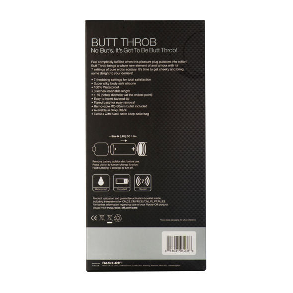 ROCKS-OFF - STIMULATEUR BUTT THROB P-POINT 7 VITESSES NOIR - Sensualia
