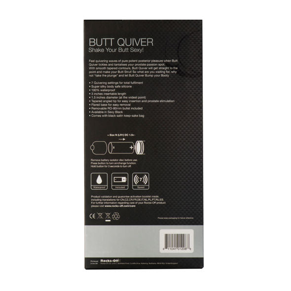 ROCKS-OFF - STIMULATEUR BUTT QUIVER P-POINT 7 VITESSES NOIR - Sensualia