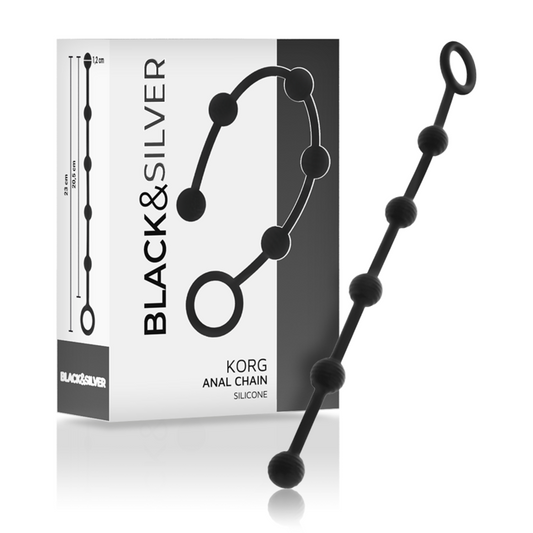 BLACK&SILVER - CHAPELET ANAL KORG SILICONE INITIATION 21 CM - Sensualia