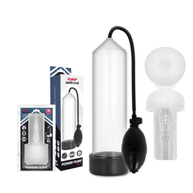 PUMP ADDICTED - RX3 TRANSPARENT AVEC MANCHON DE PLAISANCE - Sensualia