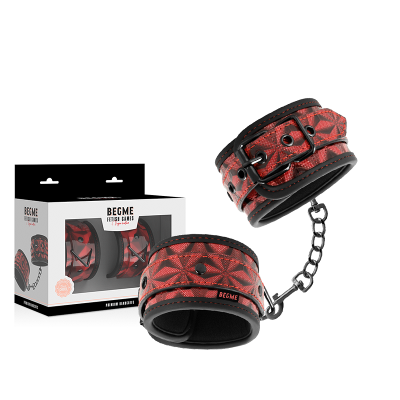 BEGME - MENOTTES PREMIUM ÉDITION ROUGE AVEC DOUBLURE EN NÉOPRÈNE - Sensualia