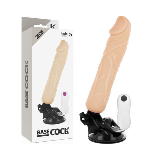 BASECOCK - VIBRATEUR RÉALISTE TÉLÉCOMMANDE NATUREL 20 CM -O- 4 CM - Sensualia