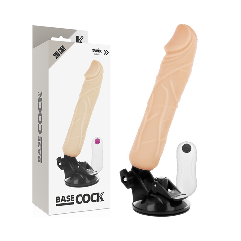 BASECOCK - VIBRATEUR RÉALISTE TÉLÉCOMMANDE NATUREL 20 CM -O- 4 CM - Sensualia