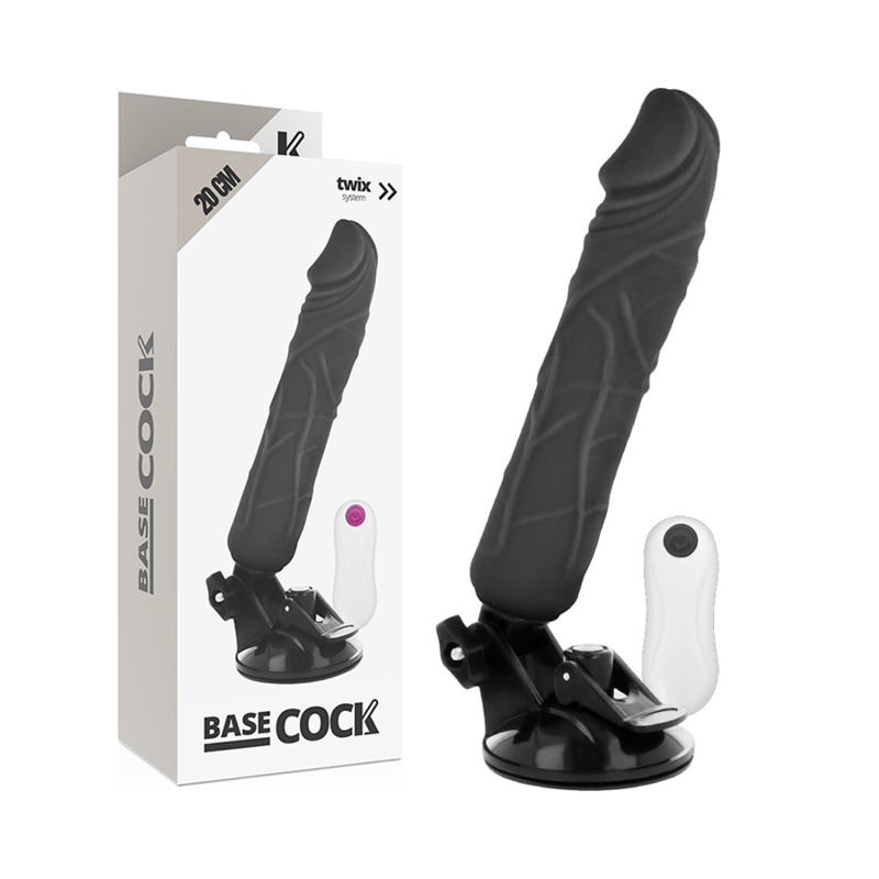 BASECOCK - VIBRATEUR RÉALISTE TÉLÉCOMMANDE NATUREL 20 CM -O- 4 CM - Sensualia