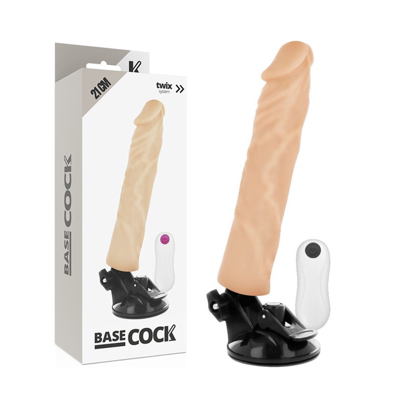 BASECOCK - VIBRATEUR RÉALISTE TÉLÉCOMMANDE NATUREL 21 CM -O- 4 CM - Sensualia