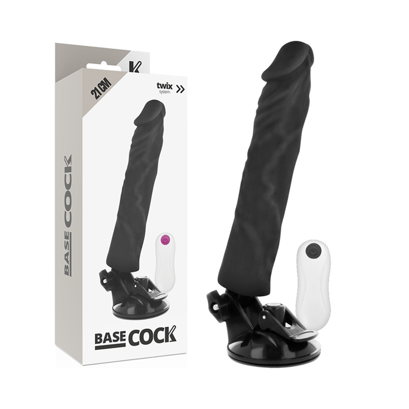 BASECOCK - VIBRATEUR RÉALISTE TÉLÉCOMMANDE NATUREL 21 CM -O- 4 CM - Sensualia