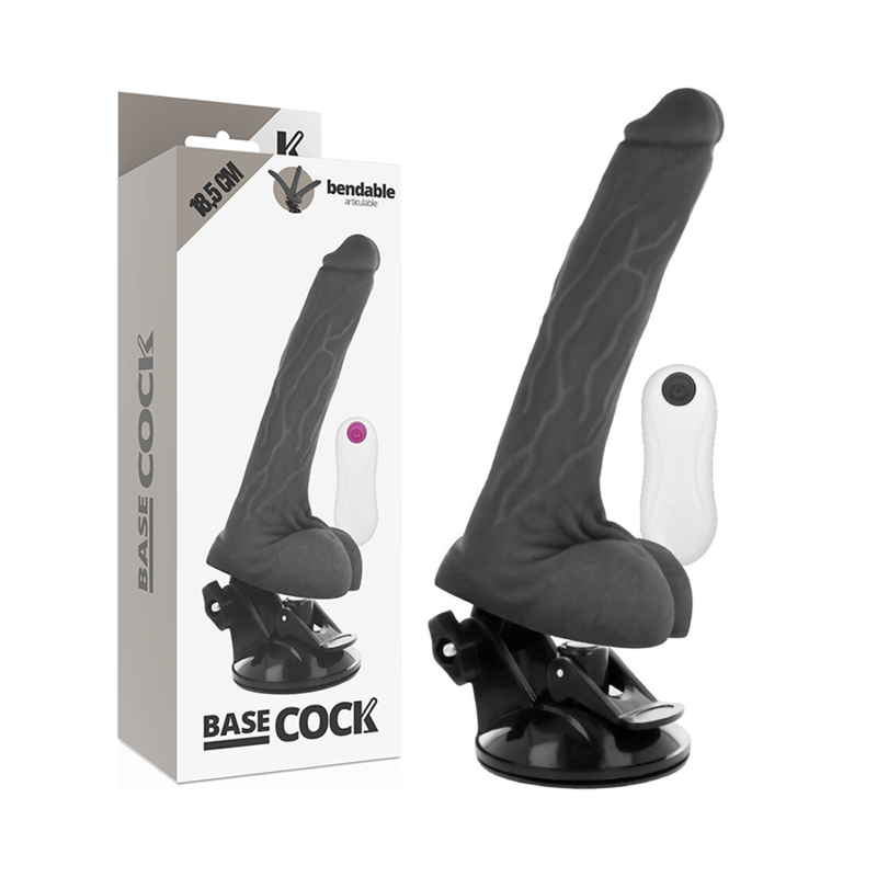 BASECOCK - VIBRATEUR ARTICULABLE TÉLÉCOMMANDE NATUREL 18.5 CM -O- 4 CM - Sensualia