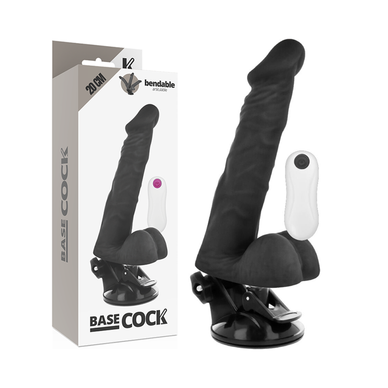 BASECOCK - VIBRATEUR ARTICULABLE TÉLÉCOMMANDE NATUREL 20 CM -O- 4.5 CM - Sensualia