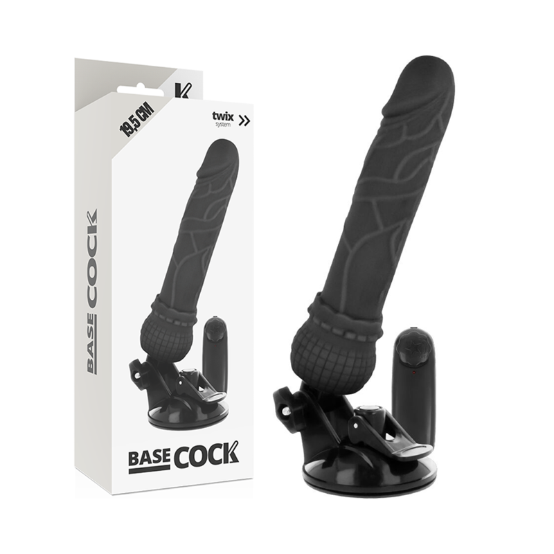 BASECOCK - VIBRATEUR RÉALISTE TÉLÉCOMMANDE NATUREL 19.5 CM -O- 4 CM - Sensualia