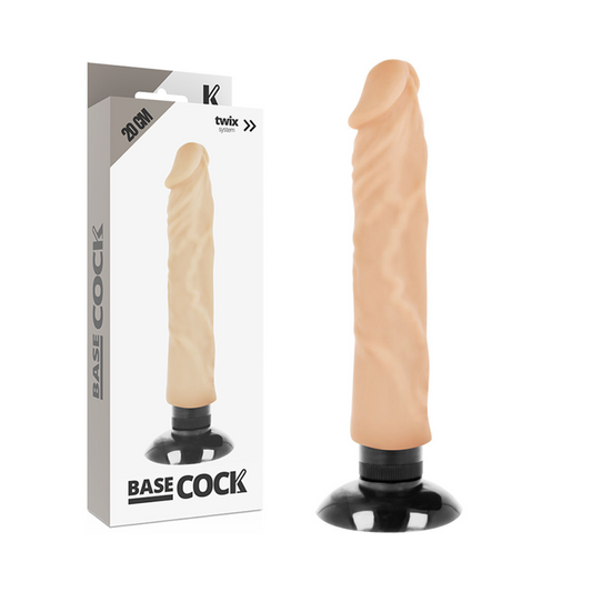 BASECOCK - VIBRATEUR RÉALISTE 2-1 NATUREL 20 CM -O- 4 CM - Sensualia