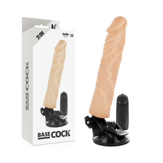 BASECOCK - VIBRATEUR RÉALISTE TÉLÉCOMMANDE NATUREL 21 CM -O- 4 CM - Sensualia