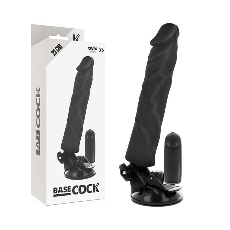 BASECOCK - VIBRATEUR RÉALISTE TÉLÉCOMMANDE NATUREL 21 CM -O- 4 CM - Sensualia
