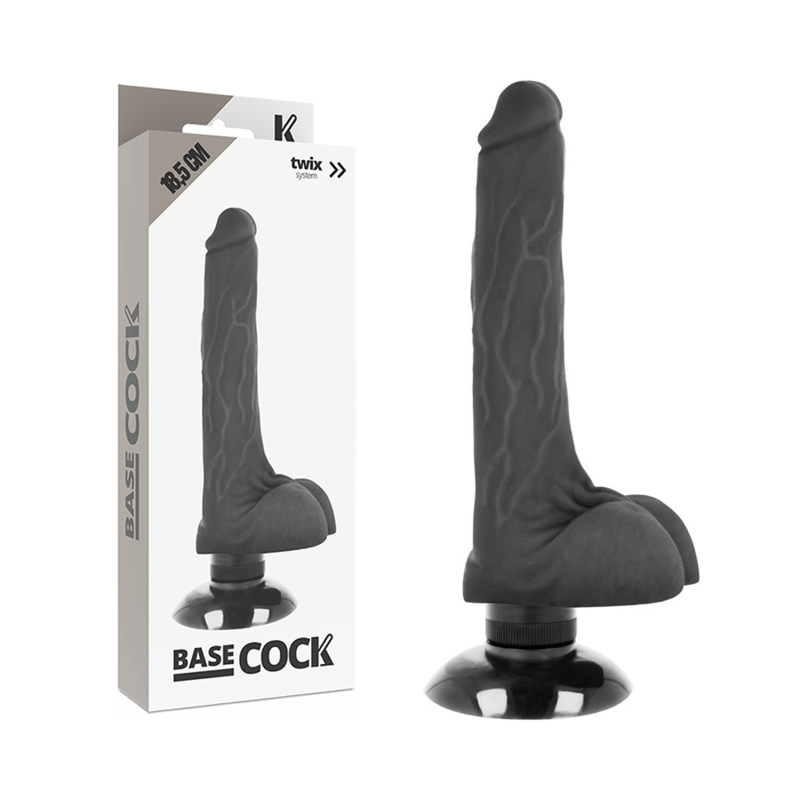BASECOCK - VIBRATEUR RÉALISTE 2-1 NATUREL 18.5 CM -O- 4 CM - Sensualia