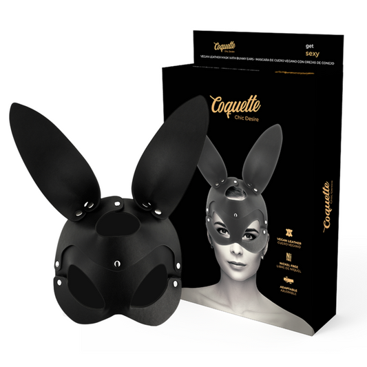 COQUETTE CHIC DESIRE - MASQUE EN CUIR VEGAN AVEC OREILLES DE LAPIN - Sensualia