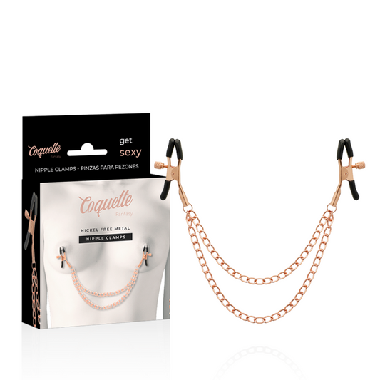 COQUETTE CHIC DESIRE - PINCES METELONS FANTAISIE EN MÉTAL AVEC CHAÎNE COQUETTE FANTASY