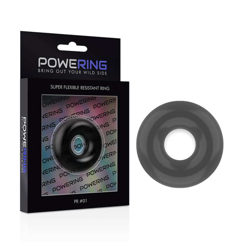 POWERING - ANNEAU PÉNIS SUPER FLEXIBLE ET RÉSISTANT 3,5CM NOIR - Sensualia