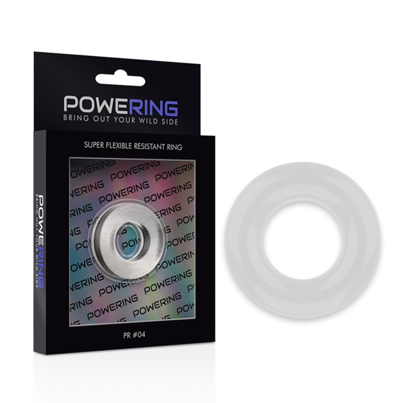 POWERING - ANNEAU PÉNIS SUPER FLEXIBLE ET RÉSISTANT 3,8CM PR04 CLAIR - Sensualia