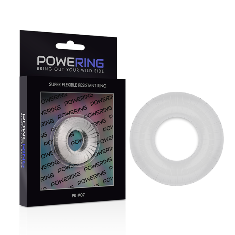 POWERING- ANNEAU PÉNIS SUPER FLEXIBLE ET RÉSISTANT 4,5CM PR07 CLAIR POWERING