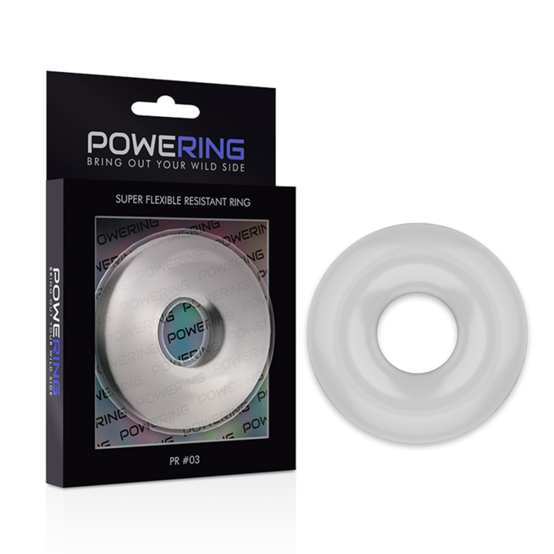 POWERING - ANNEAU PÉNIS SUPER FLEXIBLE ET RÉSISTANT 5CM PR03 CLAIR - Sensualia