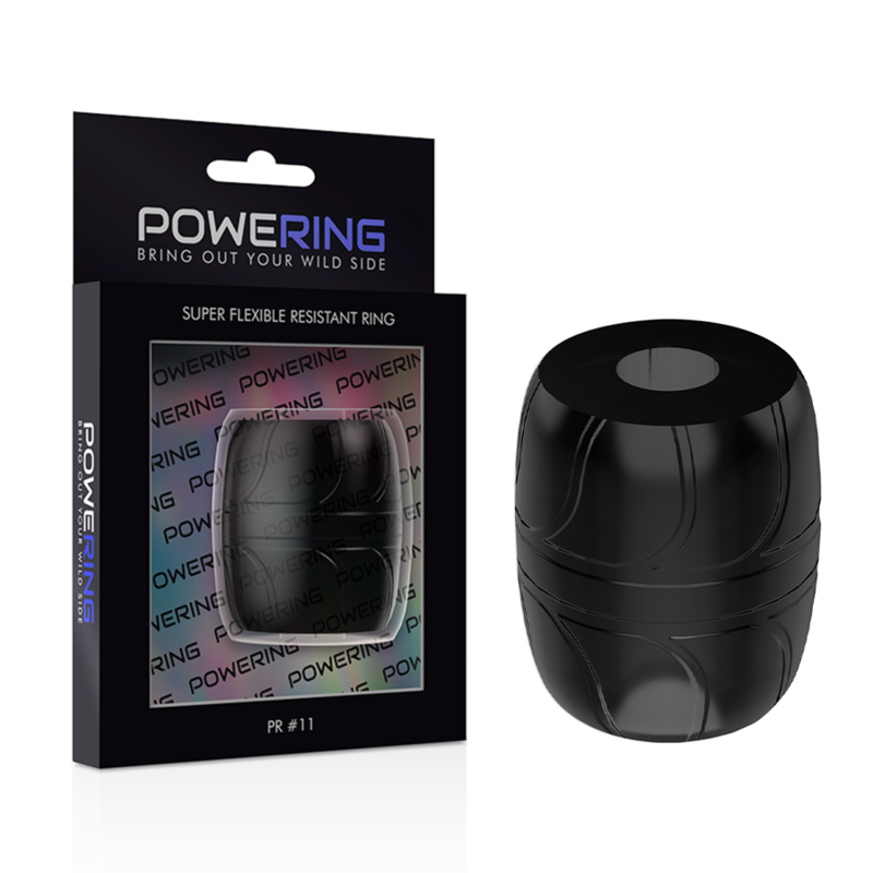 POWERING - ANNEAU PÉNIS SUPER FLEXIBLE ET RÉSISTANT 5 CM PR11 NOIR - Sensualia