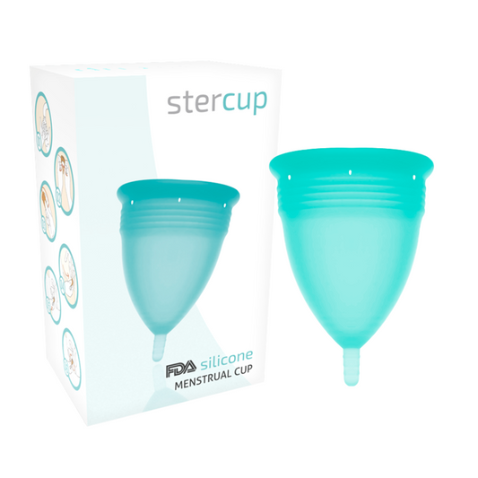 STERCUP - COUPE MENSTRUELLE EN SILICONE FDA AIGUE-MARINE - TAILLE L STERCUP