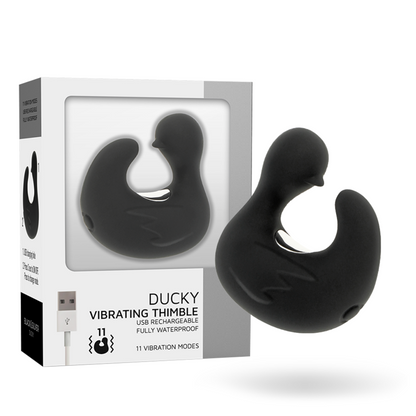 BLACK&SILVER - DÉ À DÉS À CANARD RECHARGEABLE EN SILICONE STIMULANT DUCKYMANIA BLACK&SILVER