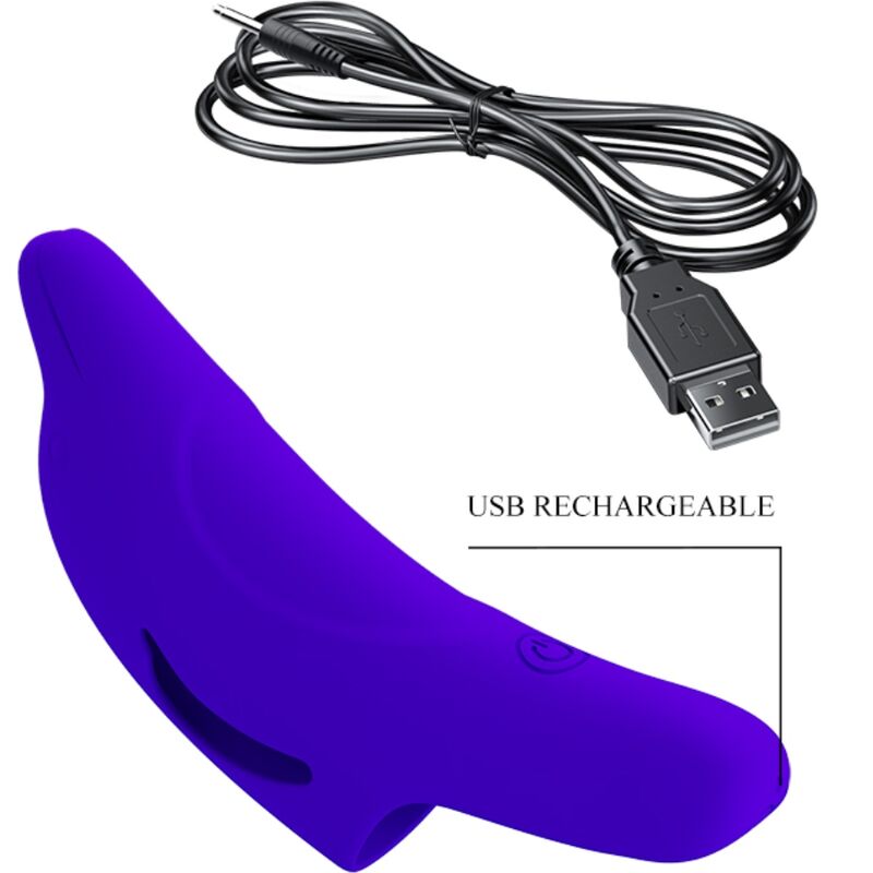 PRETTY LOVE - PUISSANT STIMULATEUR DE DOIGTS BLEU FONCÉ DELPHINI - Sensualia