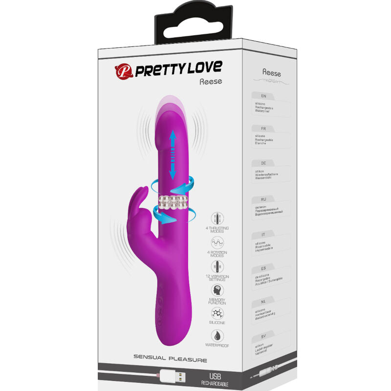 PRETTY LOVE - VIBRATEUR REESE AVEC ROTATION VIOLET - Sensualia