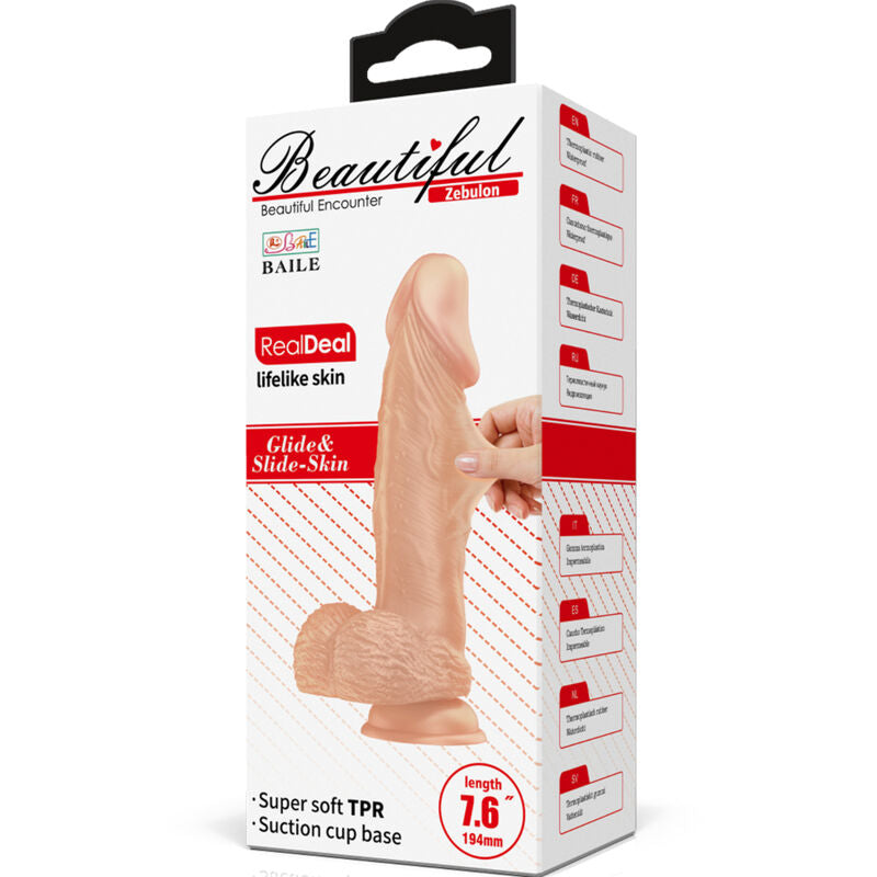 BAILE - BELLE RENCONTRE ZEBULON GODE RÉALISTE FLEXIBLE 19.4 CM NATUREL - Sensualia