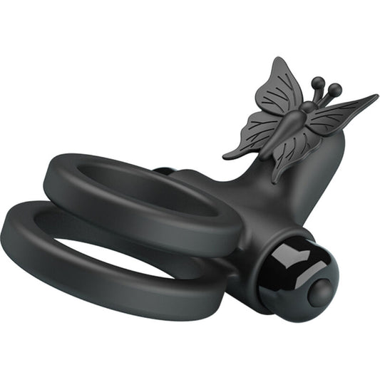 PRETTY LOVE - DOUBLE ANNEAU VIBRANT AVEC STIMULATEUR NOIR - Sensualia
