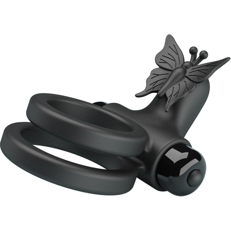PRETTY LOVE - DOUBLE ANNEAU VIBRANT AVEC STIMULATEUR NOIR - Sensualia
