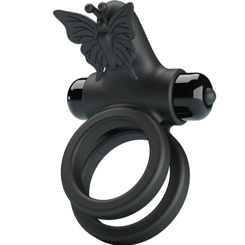 PRETTY LOVE - DOUBLE ANNEAU VIBRANT AVEC STIMULATEUR NOIR - Sensualia
