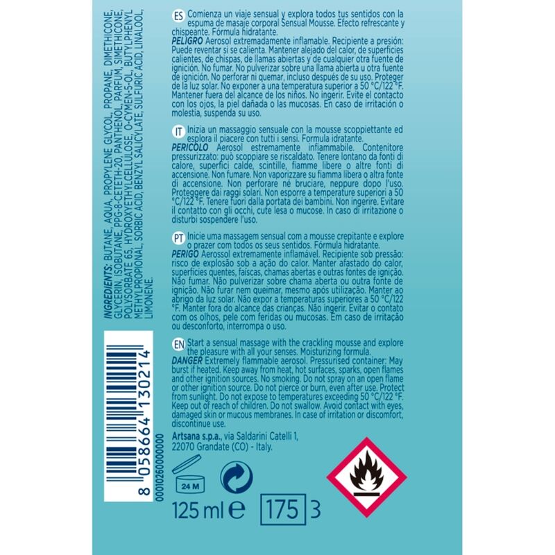 CONTROL - MOUSSE CRÈME DE MASSAGE ONDES SENSUELLES 125 ML CONTROL LUBES