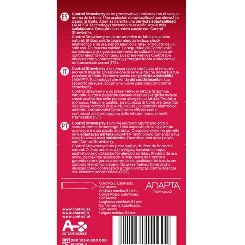 CONTROL - ADAPTATION FRAISE 12 UNITÉS - Sensualia
