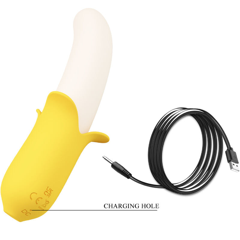 PRETTY LOVE - BANANA GEEK SUPER POWER 7 VIBRATIONS UP&DOWN SILICONE NOIR - Sensualia