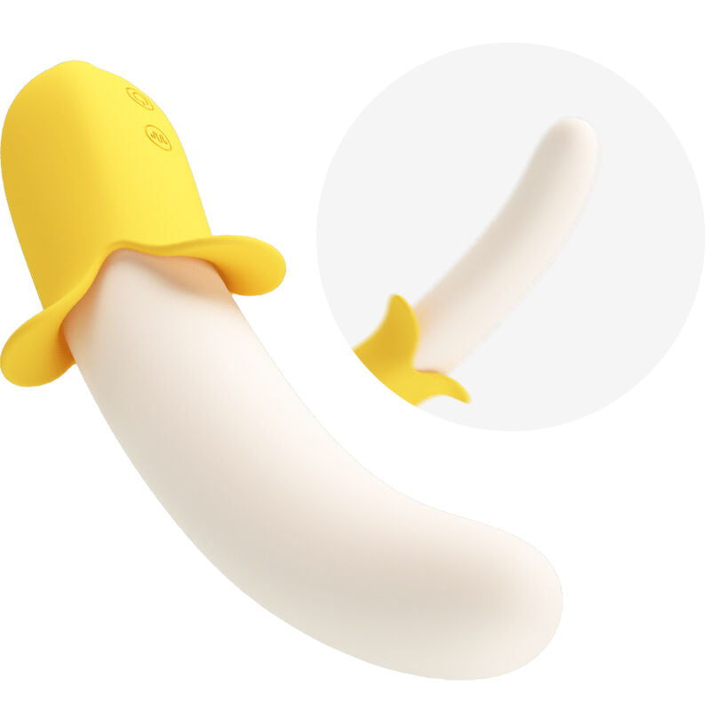 PRETTY LOVE - BANANA GEEK SUPER POWER 7 VIBRATIONS UP&DOWN SILICONE NOIR - Sensualia