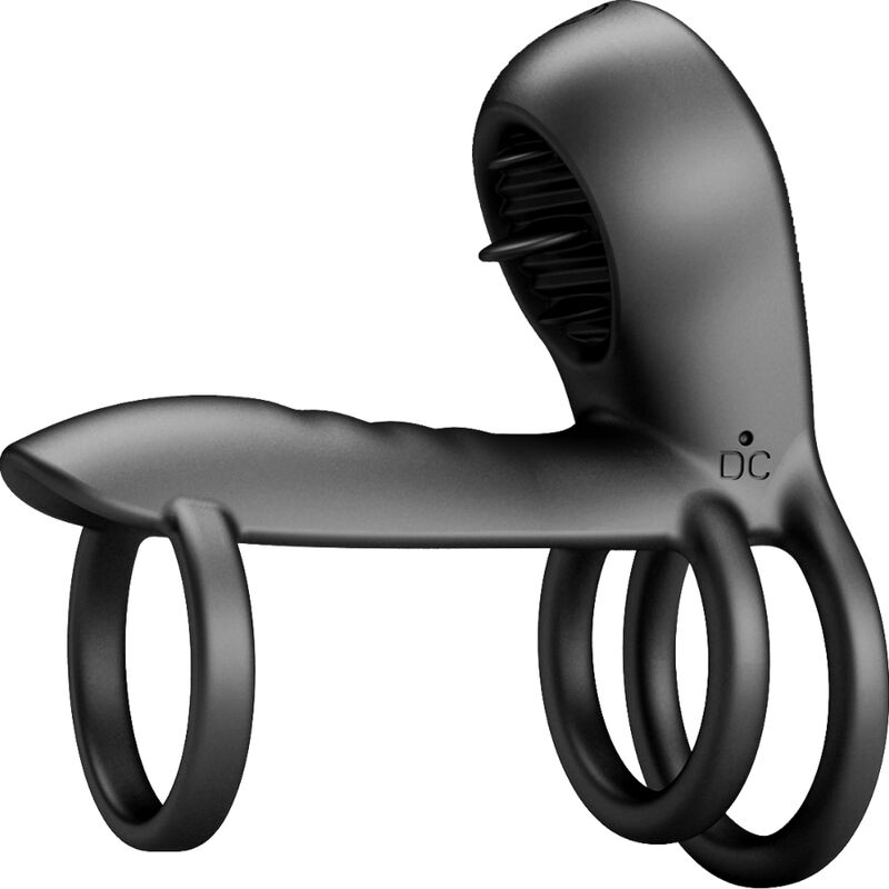 PRETTY LOVE - GAINE PÉNIS JAMMY 12 VIBRATIONS AVEC LANGUE EN SILICONE RECHARGEABLE - Sensualia