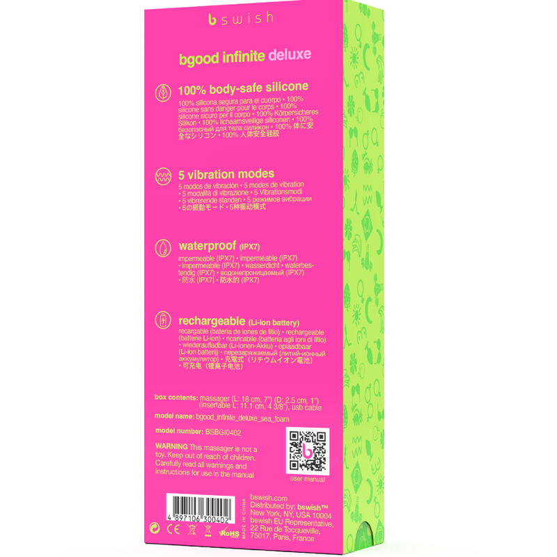 B SWISH - VIBRATEUR RECHARGEABLE B SWISH - BGOOD INFINITE DELUXE SILICONE BLEU - Sensualia