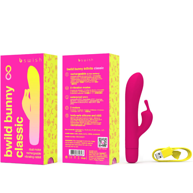B SWISH - VIBRATEUR RECHARGEABLE CLASSIQUE BWILD BUNNY INFINITE SILICONE ROSE - Sensualia