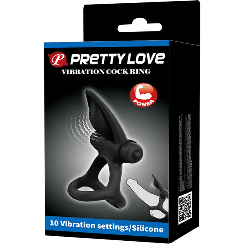 PRETTY LOVE - ANNEAU VIBRANT 10 VIBRATIONS SILICONE NOIR - Sensualia
